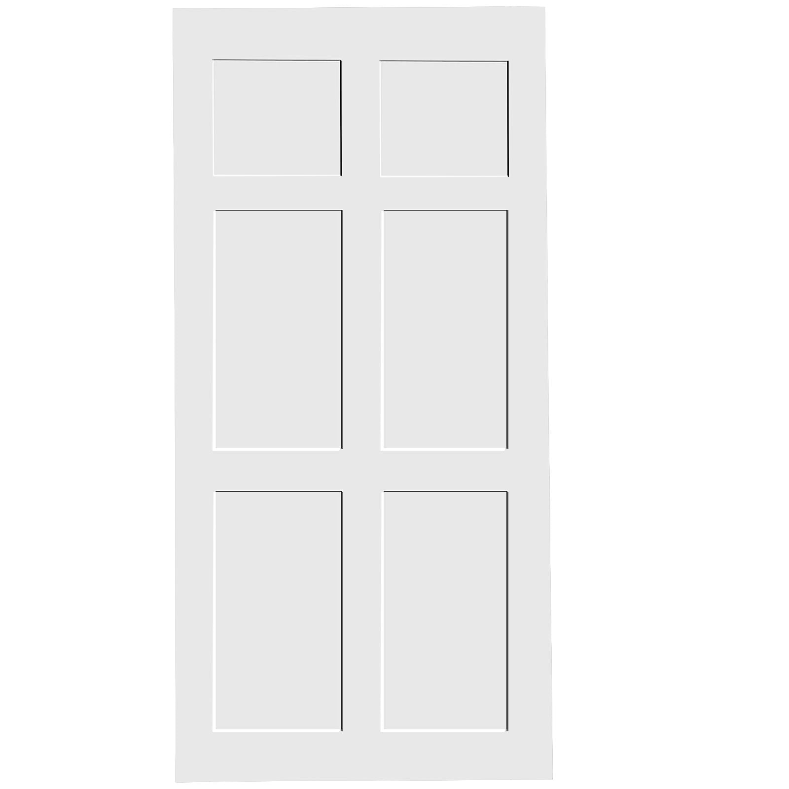 CRAZY ELF 28" x 84" Six Paneled Real Primed Door Slab + 6.6FT Barn Door Sliding Hardware + Adjustable Floor Guider + Pull Handle, DIY Unfinished Paneled Door, Modern Interior Barn Door, Water-proof - JM Variety Store